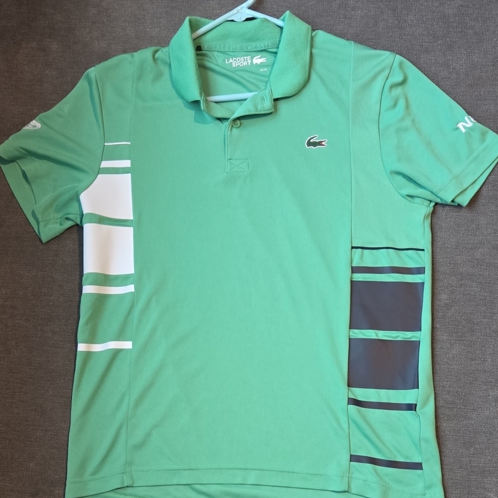Lacoste Green Polo Shirt with Stripes